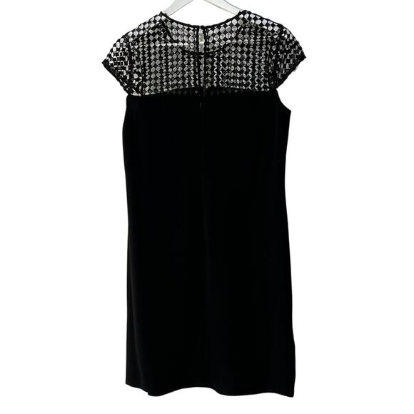 CALVIN KLEIN WOMENS SIZE 10 SEQUIN KNIT YOKE CAP SLEEVE SHIFT DRESS BLACK NEW - Picture 9 of 12